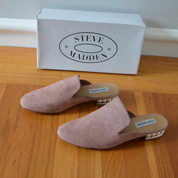 🆕 STEVE MADDEN Embellished Suede Mules - Picture 4 of 8